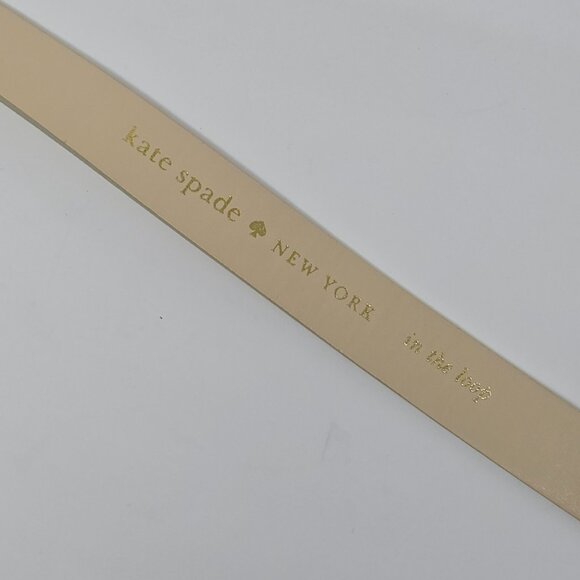 Kate Spade New York Gold Tone Leather Belt Black Logo Buckle XL main image 4